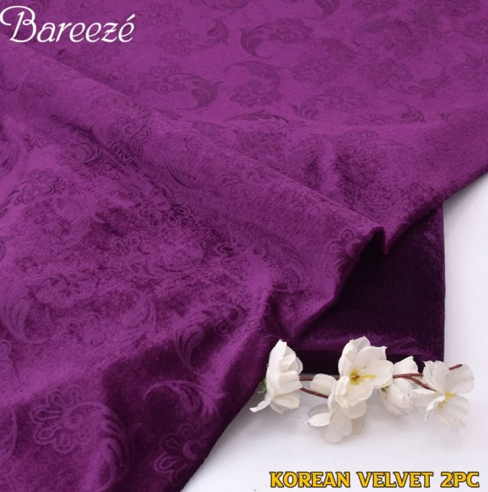 Korean Velvet 2PC-Purple