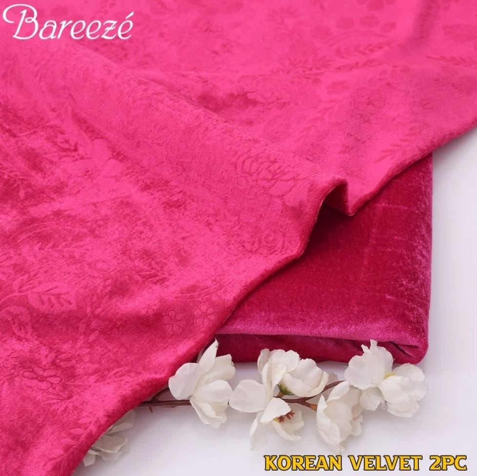 Korean Velvet 2PC-Pink