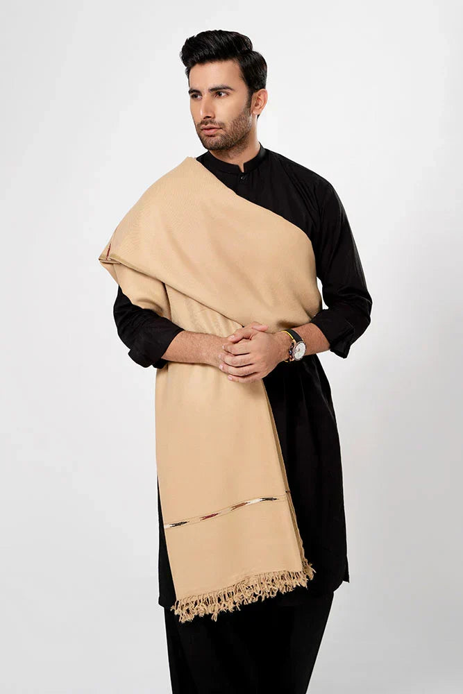 Men's Winter Wool Shawl - Skin