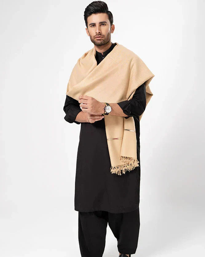 Men's Winter Wool Shawl - Skin