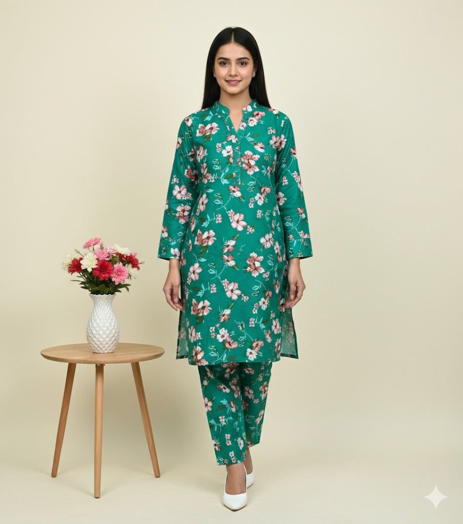 2pc Polo Cotton Unsititched suit -961