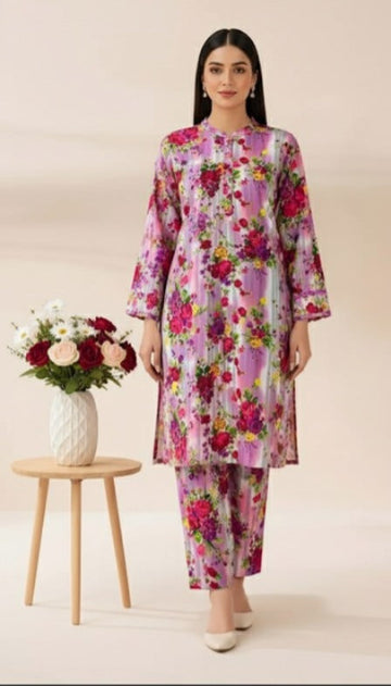 2pc Polo Cotton Unsititched suit -958