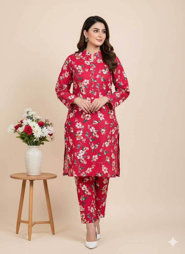 2pc Polo Cotton Unsititched suit -959