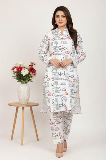 2pc Polo Cotton Unsititched suit -957