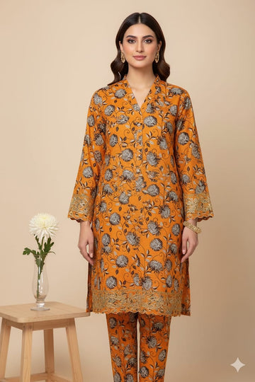2pc Polo Cotton Unsititched suit -950