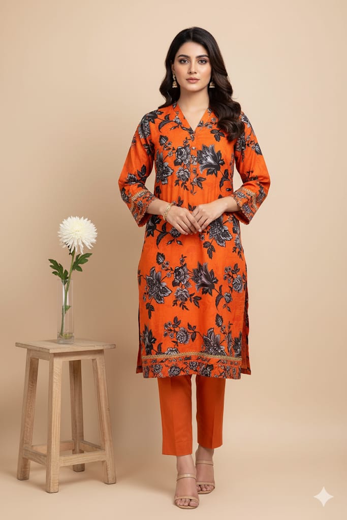 2pc Polo Cotton Unsititched suit -935