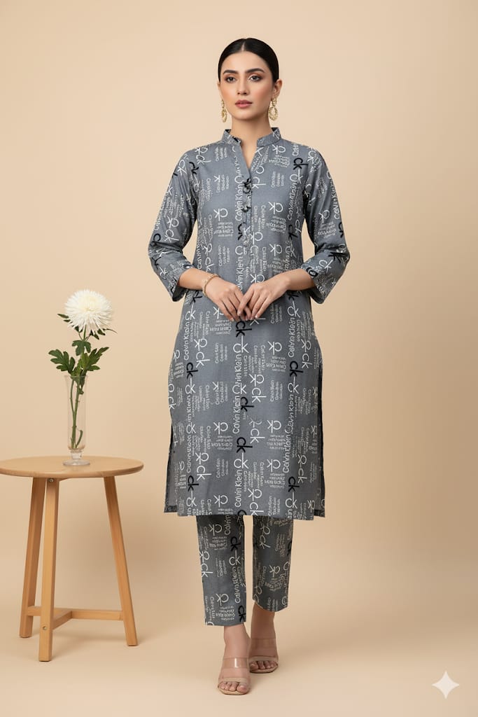 2pc Polo Cotton Unsititched suit -933