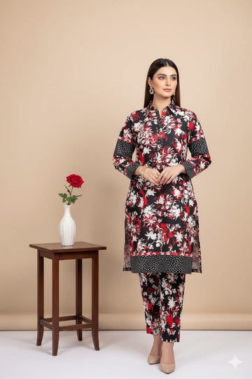 2pc Polo Cotton Unsititched suit -931