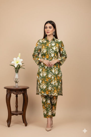 2pc Polo Cotton Unsititched suit -916