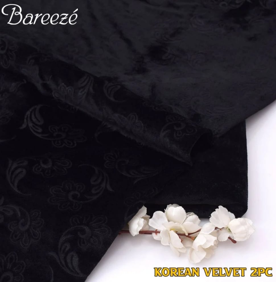 Korean Velvet 2PC-Black