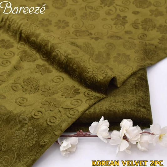 Korean Velvet 2PC-Light Green
