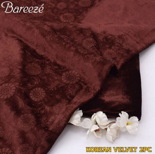 Korean Velvet 2PC-Brown