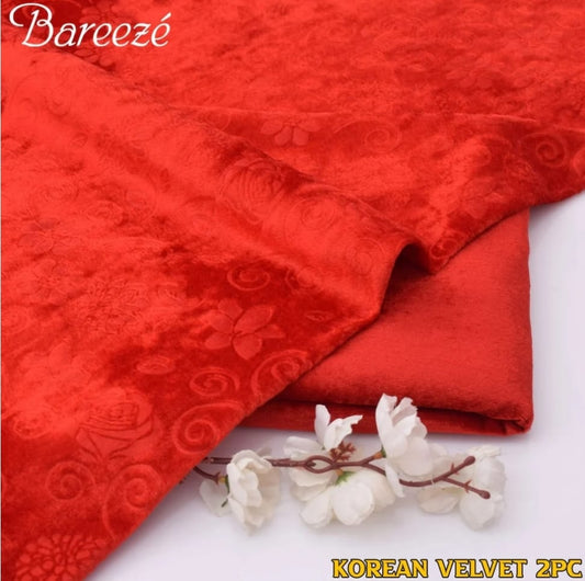 Korean Velvet 2PC-Mahroon